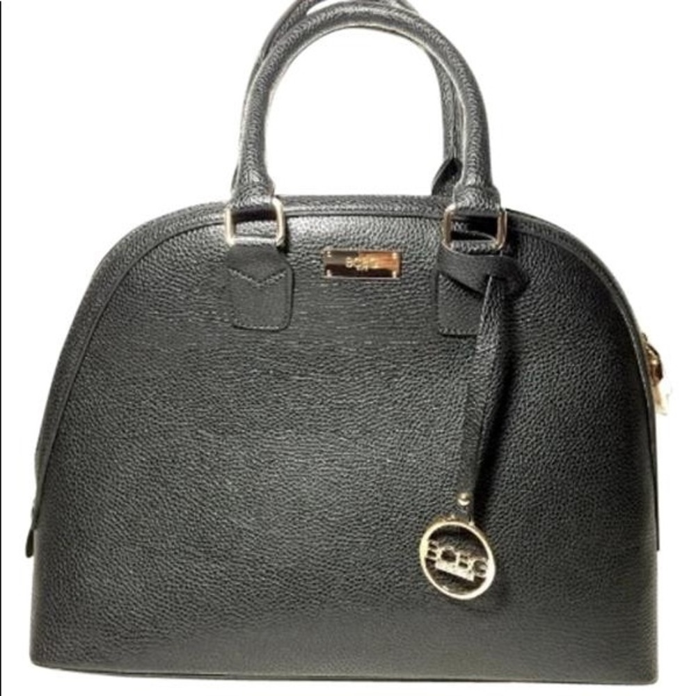 BCBG Paris Bowling Handbag Pebbled Faux Leather